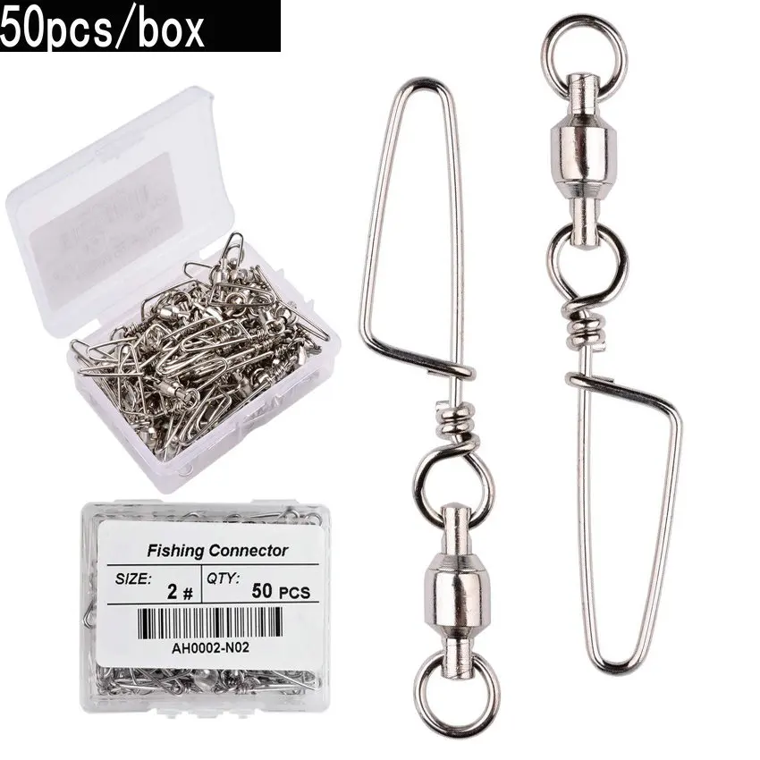 Fishing Equipment Organizer - 50pcs Fishing Ball Bearing Swivel with