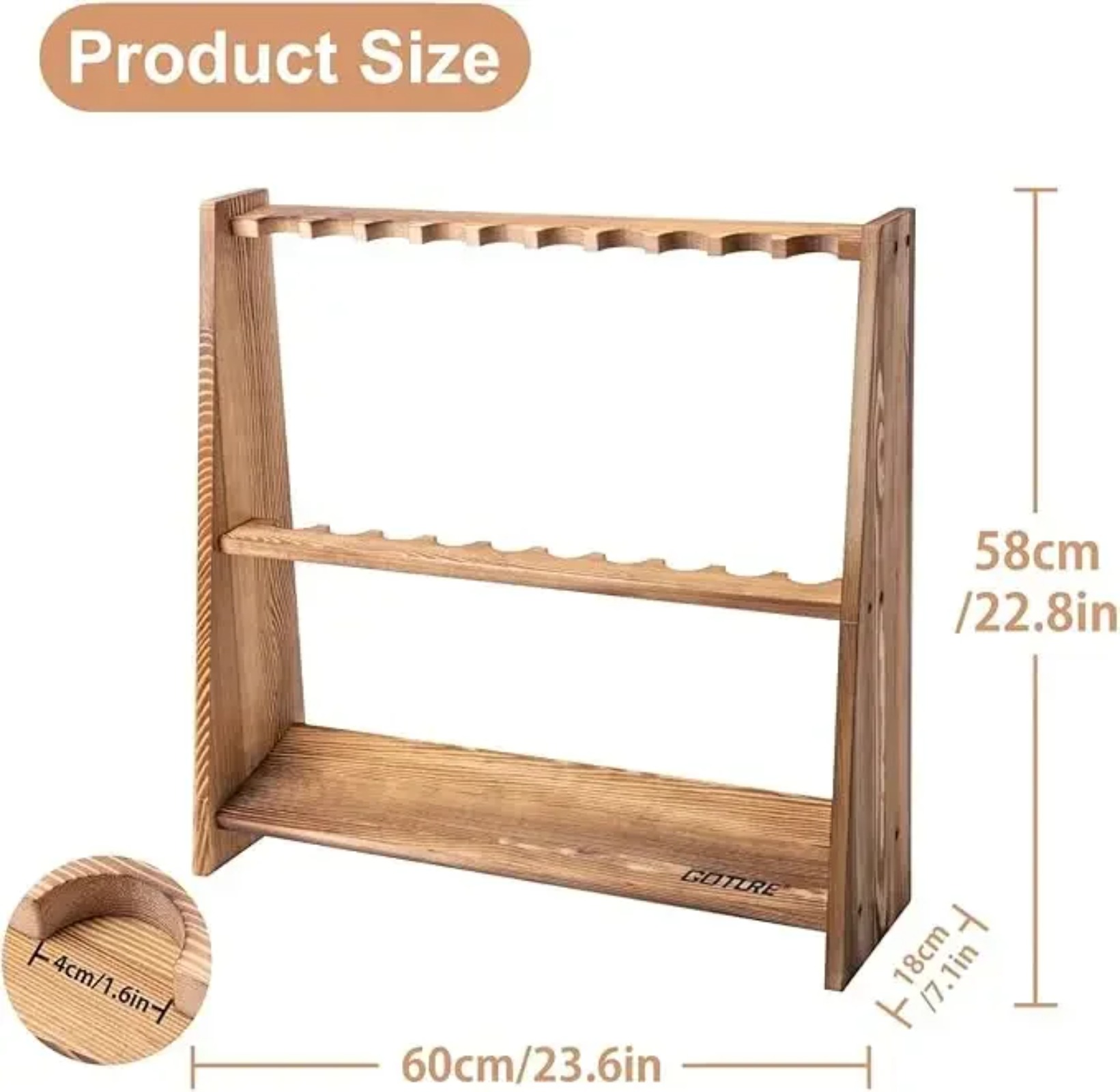 Goture Carbonized Pine Wood Fi - Fishing Equipment Holder review and price