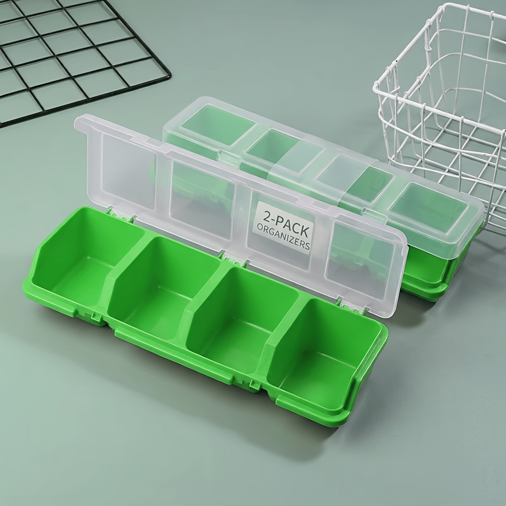 2 Pack 4 Compartments Plastic  - Fishing Equipment Organizer review and price