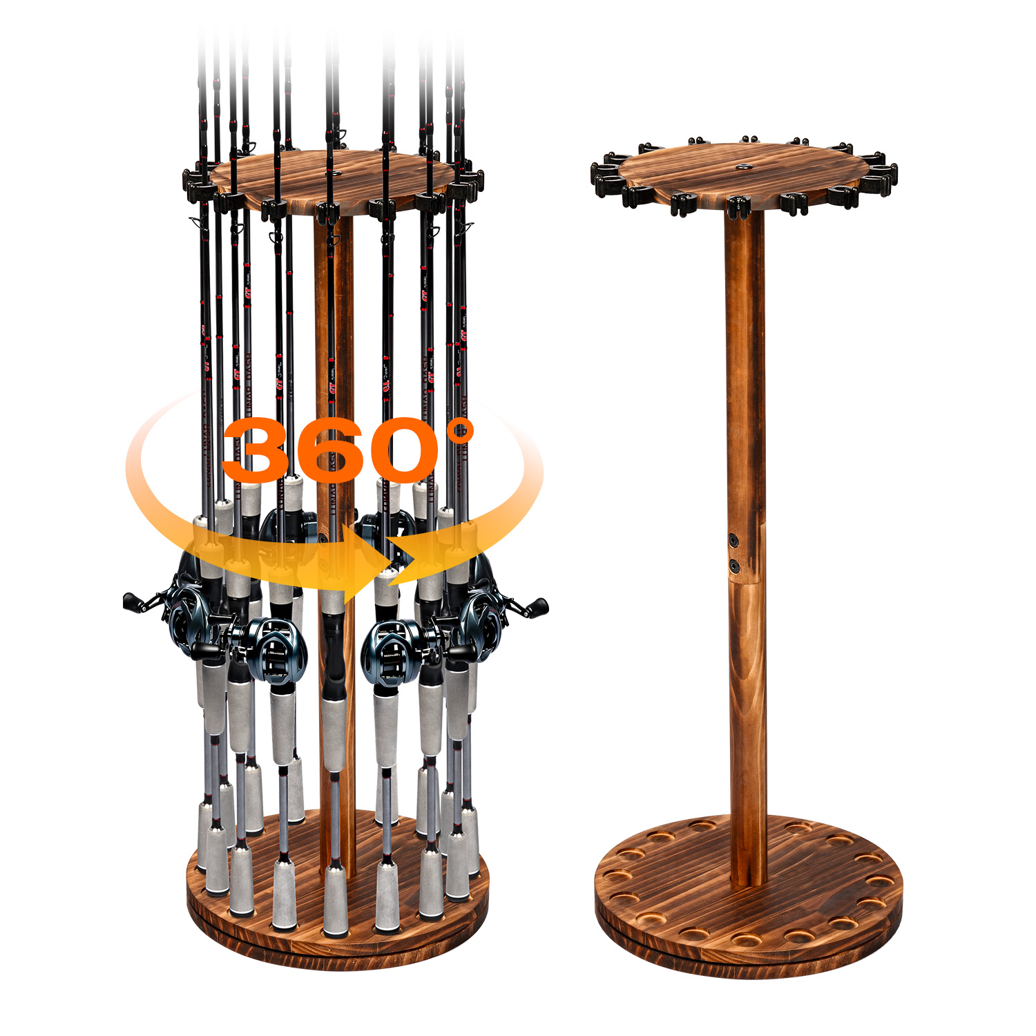 Round Carbonized Wood Fishing  - Fishing Equipment Holder review and price